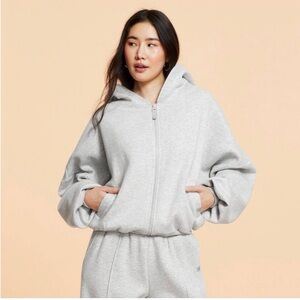 Target Blogilates Marshmallow Full Zip Hooded Sweatshirt